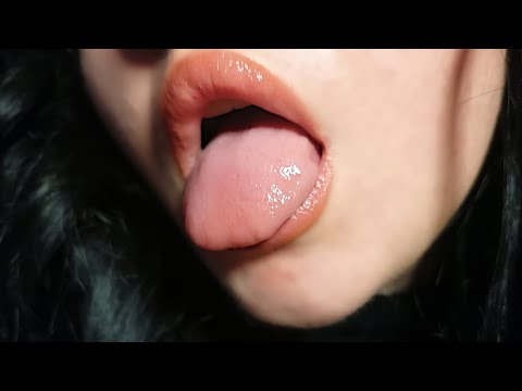 ASMR Close- Up Licking - Lens Licking / Face Licking  (wet mouth sounds)
