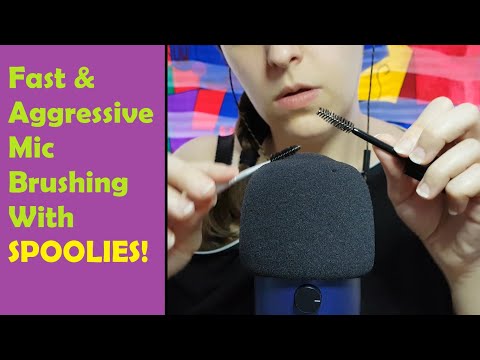 ASMR Intense Fast & Aggressive Mic Scratching with Spoolie/Mascara Brushes - No Talking