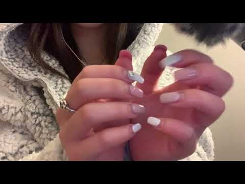 ASMR Nail Tapping on Outgrown Valentine's Day Nails