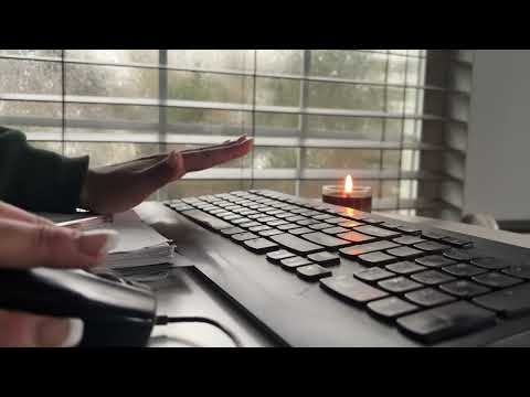 ASMR Rainy Day Relaxing Keyboard Typing, Writing & Mouse Clicks I  Rain Sounds