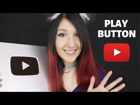 ASMR - SILVER PLAY BUTTON ~ Unboxing My 100k Creator Award | Whisper, Tapping, Crinkles ~