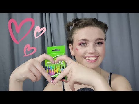 Asmr ~ Happy belated Valentines Day ~ doing your makeup with crayons