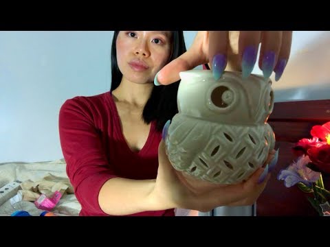 ASMR Tiingly Tapping With LONG FAKE AZZZ NAILS on Various Items! (Moderate Pace, Minimum Talking)