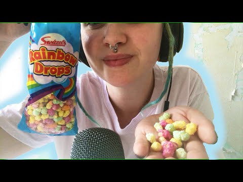 Rainbow Drops ASMR 🌈 Childhood Candy 😋 Crispy Crunchy Mouth Sounds 👄