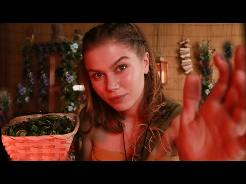 [ASMR] Herbalist Softly Healing Your Wounds.  RP, Personal Attention ( Crackling Fire Ambiance)
