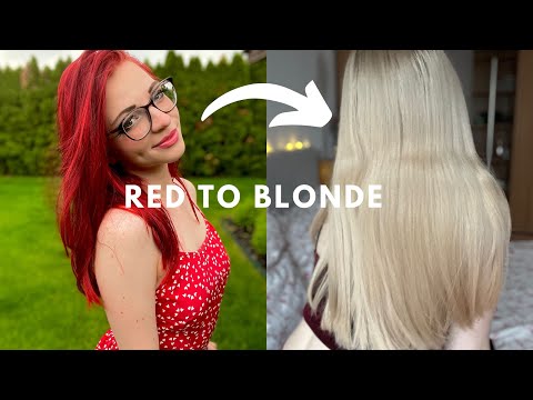 This is how I went from vibrant red to natural blonde with ZERO damage ☀️