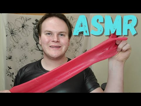 ASMR - Relaxing Long Latex Gloves Sounds - Try-On, Latex Sounds, Whispers, Mouth Sounds