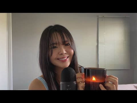 ASMR Candle Sizzling.. Wet Mouth Sounds.. Whispering.. (super cozy☺️)