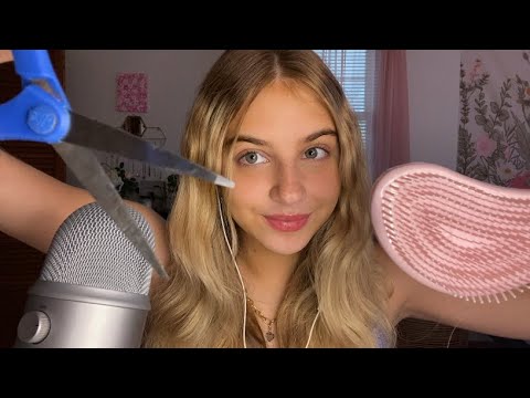ASMR Doing Your Hair + Tapping, Personal Attention, and Whispering