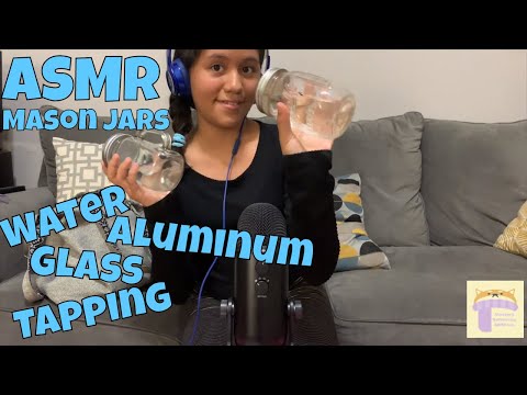 ASMR Glass, Water, Aluminum Tapping on a Mason Jar