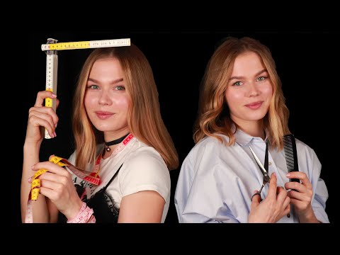 [ASMR] Designing You With My Sister. Bilingual RP, Personal Attention(Full Measuring & Haircut)EN/RU