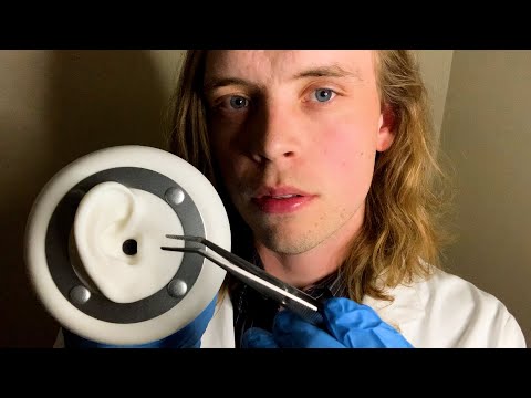 ASMR DEEP Ear Cleaning Exam with Tweezers (close whispering, sensitive, ear to ear, doctor roleplay)