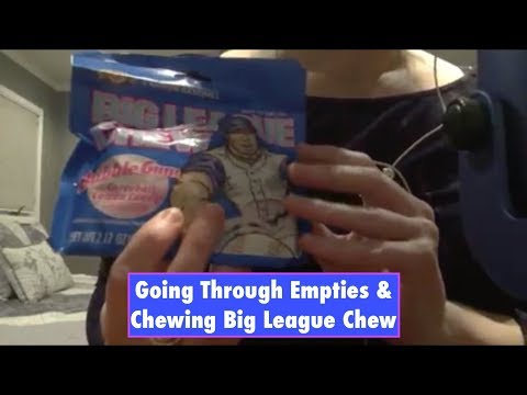 ASMR Going Through Empties While Chewing Big League Chew