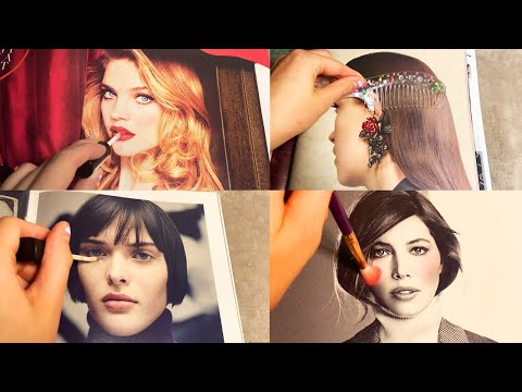 ASMR Applying Makeup to Magazines (Whispered) #2