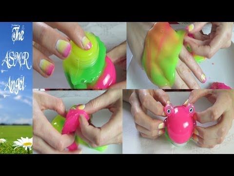 ASMR - Playing with Frog Slime / Goo with Whispering and Eating - Binaural Microphone