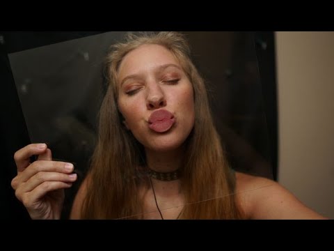 ASMR- Glass Kisses (No talking) Up Close And Full Face (mouth sounds)