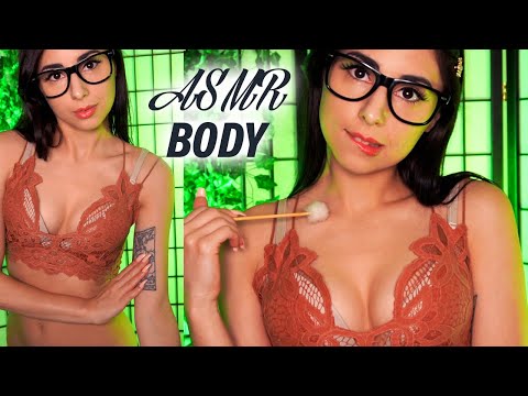 ASMR using my BODY 👙 (Skin Scratching, Tattoo Tracing, Finger Flutters,  Lotion)