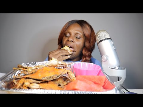 🦀 🍉 Steam Female Crabs With Chunky Watermelon ASMR Eating Sounds