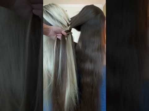 Pretty longhairs together blonde and brunette #asmr #longhair #silkyhair #longhairasmr #hairplay