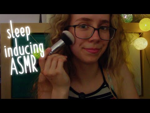 Fall asleep to this sleep inducing ASMR || Face brushing, trigger sounds (Tk, Sk,...) and more... 😴🌃