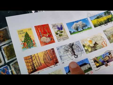 ASMR mostrando a coleção de selos