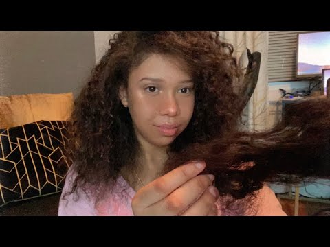 ASMR | Caring For Your Curly/Kinky Hair | Hair Play + Tingles