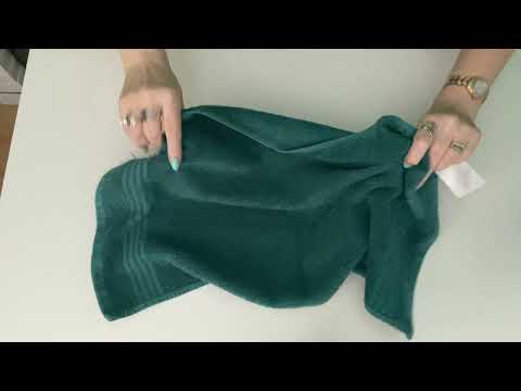 ASMR SLEEP INDUCING TOWEL FOLDING SOUNDS GENTLE HAND MOVEMENTS (WHISPERED)