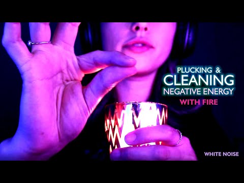 ✨ ASMR PLUCKING NEGATIVE ENERGY WITH CANDLE AND FIRE, ASMR CLEANING ENERGY, ASMR HAND MOVEMENTS ✨