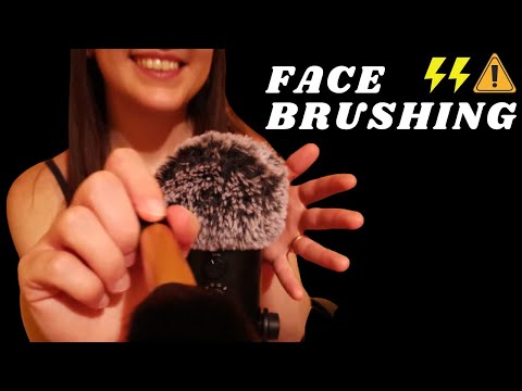 ASMR - EXTREMELY FAST and AGGRESSIVE FACE BRUSHING | up close camera brushing | TINGLY soft spoken 🤤
