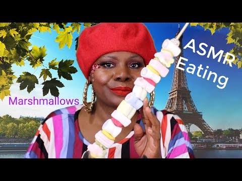 ASMR Eating Sounds *Marshmallow Shish Kabob