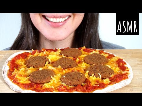 ASMR Eating Sounds: Homemade Vegan Pepperoni Pizza (No Talking)