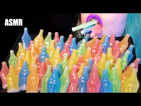 ASMR: INFINITE NIK-L-NIPS WAX CANDY BOTTLES PLATE | Chewy Candy Drinks 🌈 ~ Relaxing [No Talking|V] 😻