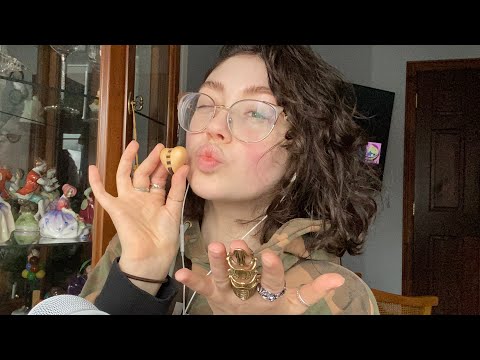 ASMR 3 kinds of kisses with whispered ramble and ring sounds (regular, bubble, wet) (mouth sounds)