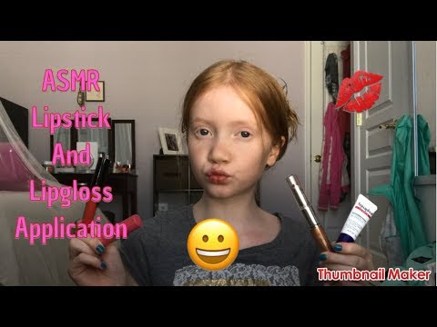 ASMR~ Lipstick/Lipgloss Application | Mouth Sounds | Gentle Whispering | Tapping | Hand Movements