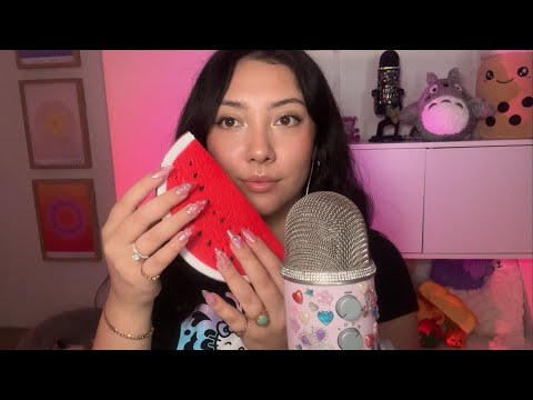 ASMR Red triggers for Sleep ❤️🍓🌹🍒