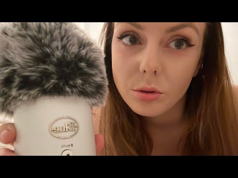 ASMR fluffy puffy mic touching 🥰😍 lipstick 👄 spray and water 💦 sounds 💙