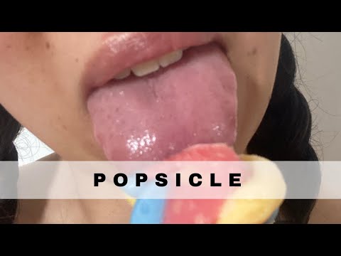 ASMR Licking popsicle | mouth sounds&fluttering (no talking)