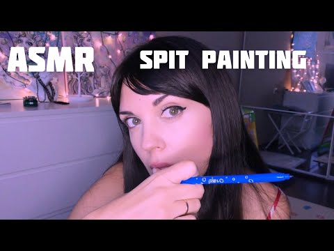 АСМР /ASMR Рисую на лице/Слюнявый пальчик/ Spit painting