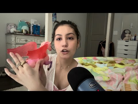 ASMR: tulip fairy shows you her trinkets (fast tapping/sick voice whispers)