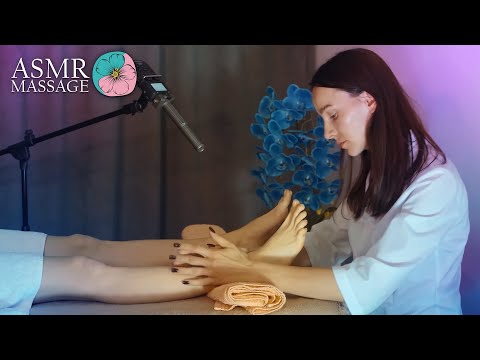 ASMR massage (back, foot, hand, neck, belly) by Anna, Adel, Olga