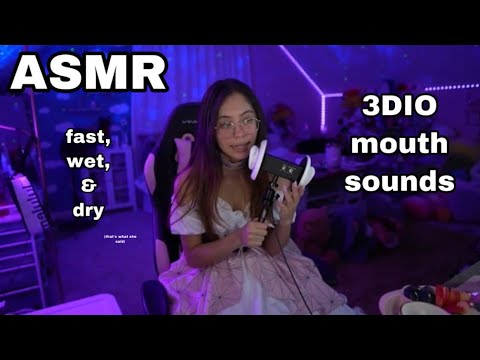 ASMR | Fast and Intense 3DIO Mouth Sounds (wet and dry)