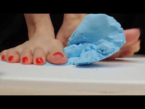 【ASMR】紙粘土で遊ぶ音/足裏/Play with paper clay/Polish nails/toenails/音フェチ/無言/no talking