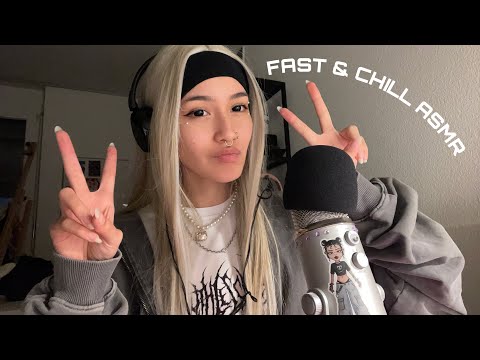 ASMR ☆ FAST & CHILL TRIGGERS (mic scratching, mouth sounds, tapping, more)