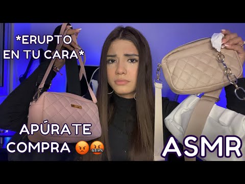 ASMR roleplay ESPAÑOL / VENDEDORA ANTIPÁTICA TE VENDE CARTERAS LUJOSAS