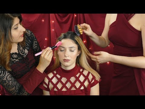 ❤️ Want to be in the Middle? ASMR Hair Brushing, Face Brushing, Pampering