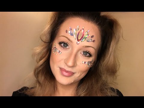 Face gems tapping, tracing and hair brushing ASMR