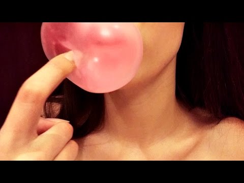 🍬ASMR BUBBLE GUM Chewing,Blowing,Popping  🍒