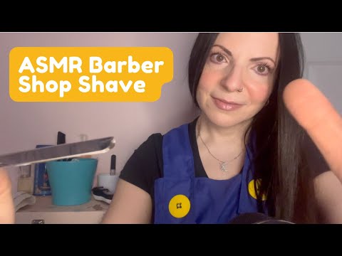 ASMR Barber Shop Roleplay Shave (Layered Sounds)