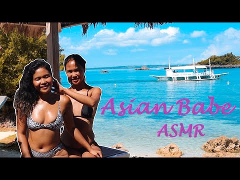 Asian Babe ASMR Travel | Island | Paradise Giving each other Tickle Massages (Cebu, Philippines)🌊🌞