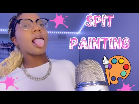 ASMR ✮ SPIT PAINTING ( Intense Mouth Sounds, Countdown, Hand Movements, Personal Attention)